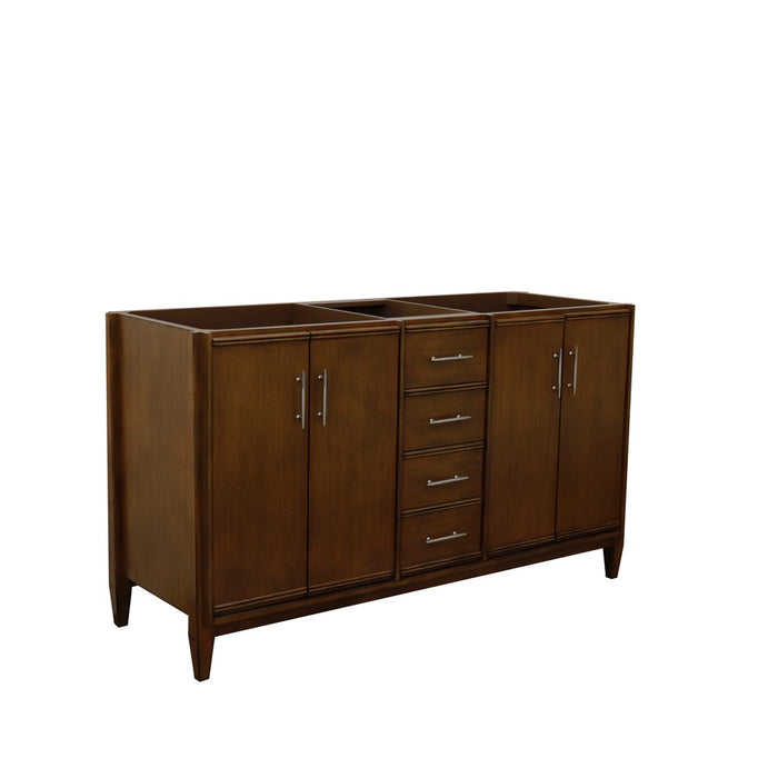 Bellaterra Home 60 in. Double Vanity in Walnut Finish - Cabinet Only