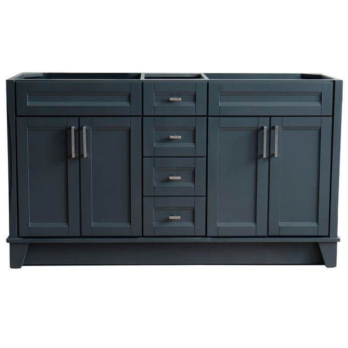 Bellaterra Home 60 in. Double Vanity in Dark Gray Finish - Cabinet Only