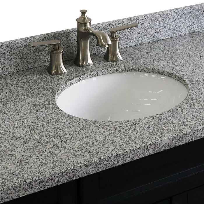 Bellaterra Home 49 in. Single Sink Vanity in Dark Gray Finish with Gray Granite and and Oval Sink