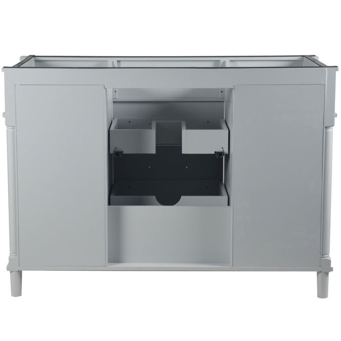 Bellaterra Home Napa 48 in. Single Vanity in Light Gray with White Carrara Marble Top with Brushed Nickel Hardware