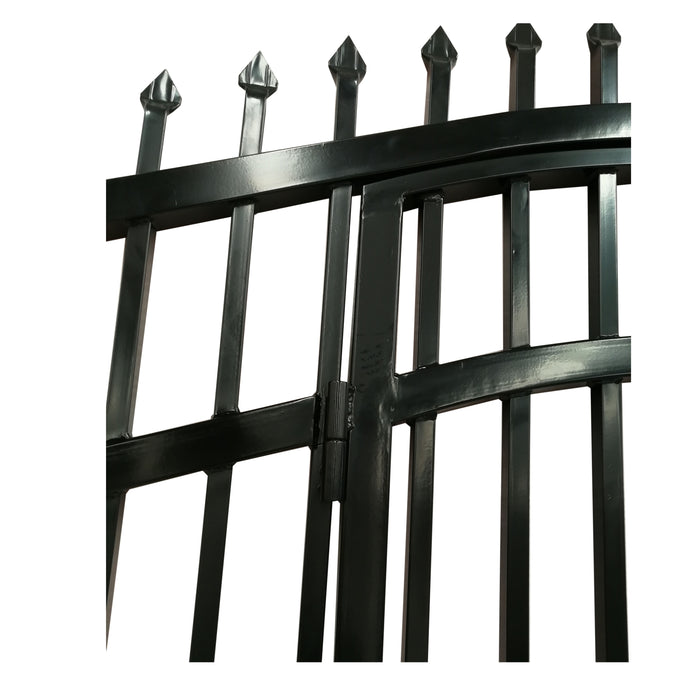 Aleko Steel Dual Swing Driveway Gate with Built-In Pedestrian Door - VIENNA Style - 18 x 7 Feet DGP18VIENNA-AP