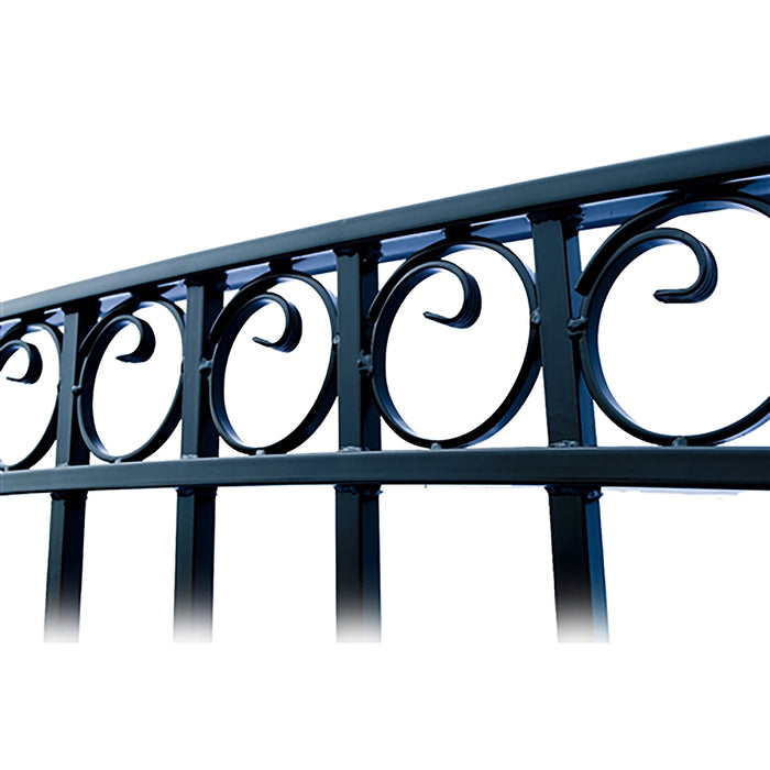 Aleko Steel Dual Swing Driveway Gate - PARIS Style - 12 ft with Pedestrian Gate - 5 ft SET12X4PARD-AP