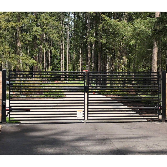 Aleko Steel Dual Swing Driveway Gate - MILAN Style - 14 x 6 Feet DG14MILD-AP