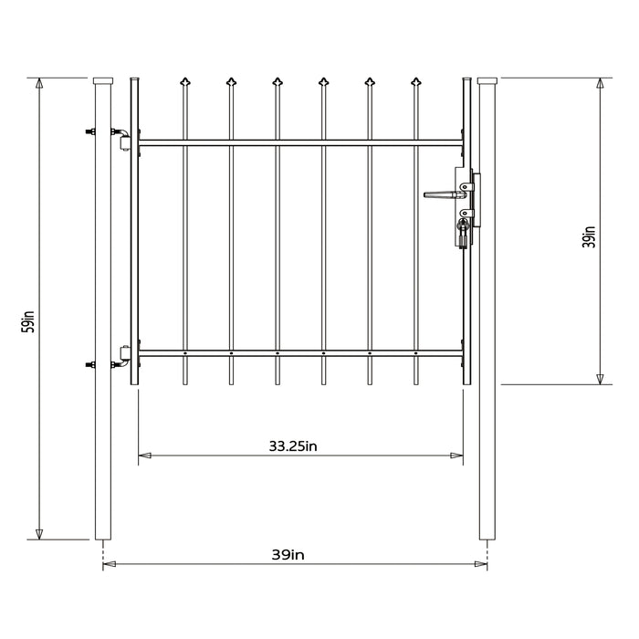 Aleko DIY Steel Pedestrian Gate Kit - ATHENS Style - 3 x 5 Feet DWGP3X5-AP
