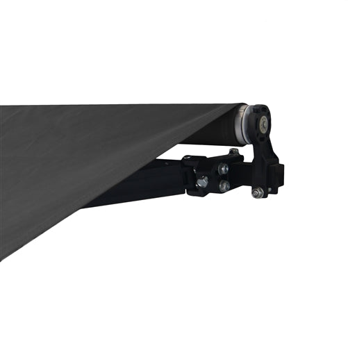 Aleko Retractable Black Frame Patio Awning 12 x 10 Feet - Black AB12X10BK81-AP