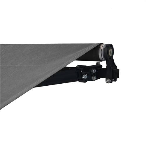 Aleko Retractable Black Frame Patio Awning 12 x 10 Feet - Gray  AB12X10GY80-AP