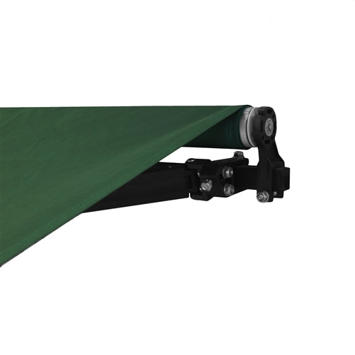 Aleko Retractable Black Frame Patio Awning 13 x 10 Feet - Green AB13X10GREEN39-AP