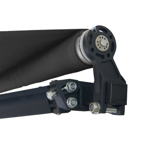 Aleko Motorized Retractable Black Frame Patio Awning 12 x 10 Feet - Black ABM12X10BK81-AP
