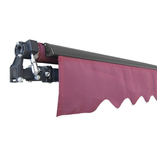 Aleko Motorized Retractable Black Frame Patio Awning 20 x 10 Feet - Burgundy ABM20X10BURG37-AP