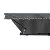 Aleko Half Cassette Motorized Retractable LED Luxury Patio Awning - 20 x 10 Feet - Gray AWCL20X10GY80-AP