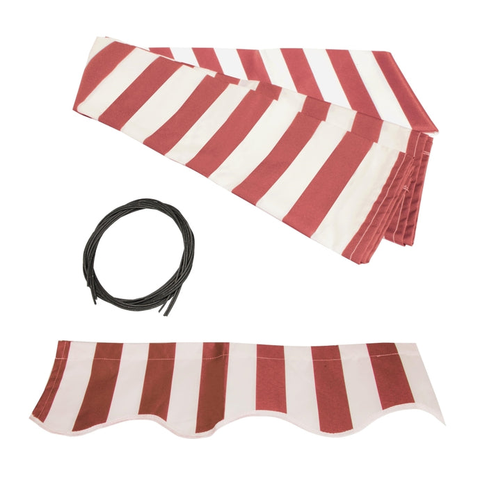 Aleko Half Cassette Motorized Retractable LED Luxury Patio Awning - 20 x 10 Feet - Red and White Stripes  AWCL20X10RDWT05-AP