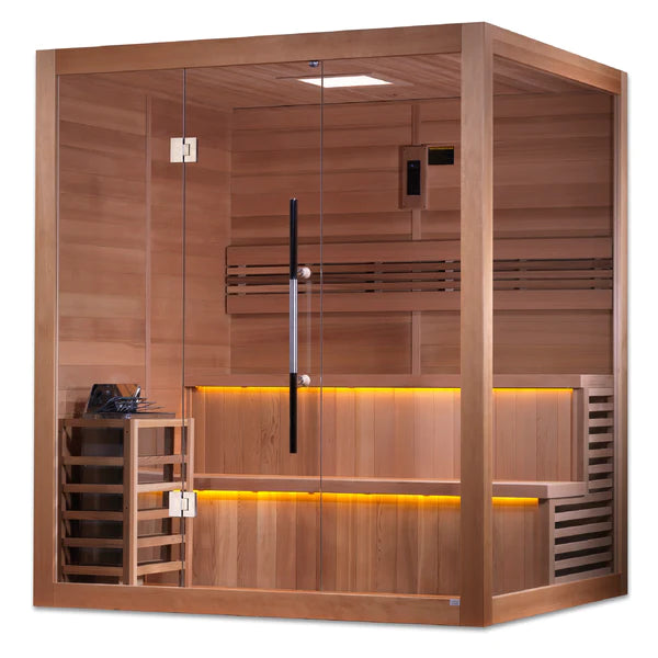 Golden Designs "Kuusamo Edition" GDI-7206-01 Indoor Traditional Steam Sauna- Canadian Red Cedar Interior