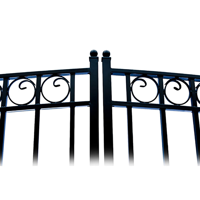 Aleko Steel Dual Swing Driveway Gate - PARIS Style SET16X4PARD-AP
