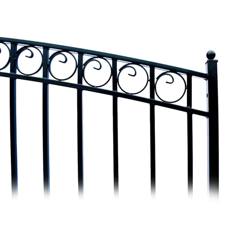 Image of Aleko Steel Dual Gate - PARIS Style - 18 x 6 Feet gate post