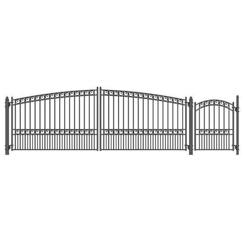 Image of Aleko Steel Dual Swing Driveway Gate - PARIS Style SET18X4PARD-AP