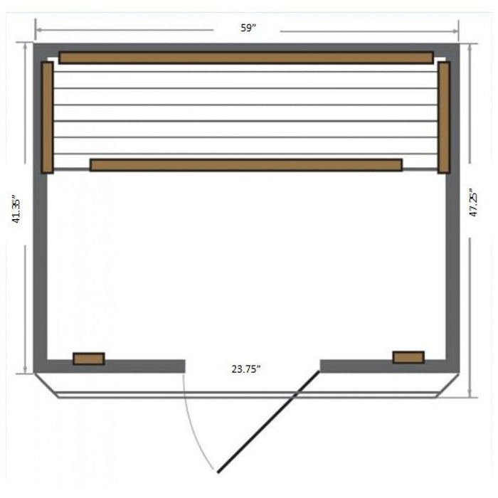 Image of Sunray Sequoia Sauna Measurement