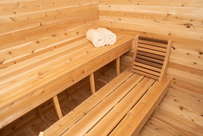 Image of the bench,towel and backrest