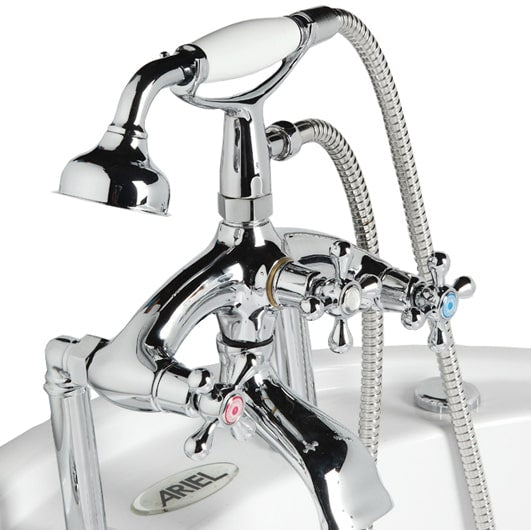 Image of tub Antique Chrome Faucet and Handheld Movable Shower