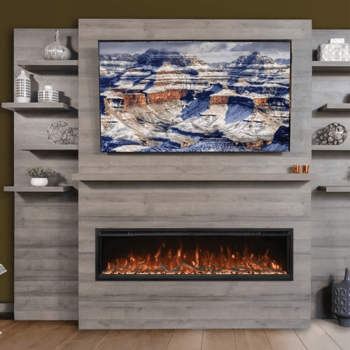 Modern Flames Allwood Wall System for Spectrum Slimline 60" Electric Fireplace (10'W x 8'H)